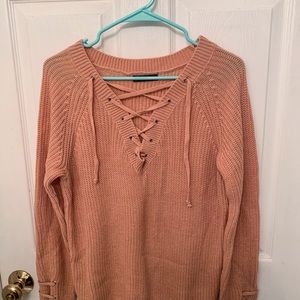 Lace Up Sweater from SHEIN